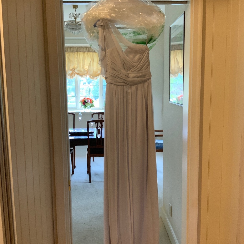 Amsale Chiffon blue one shoulder size 2